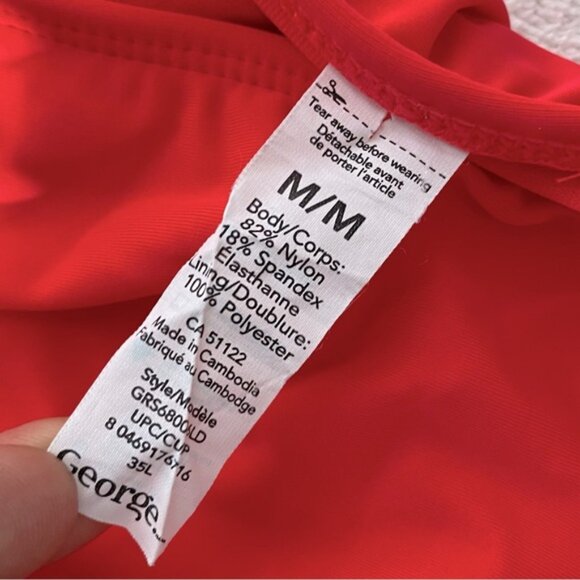 5/$25 George Neon Orange Swim Skirt Bikini Bottom M - Picture 3 of 12